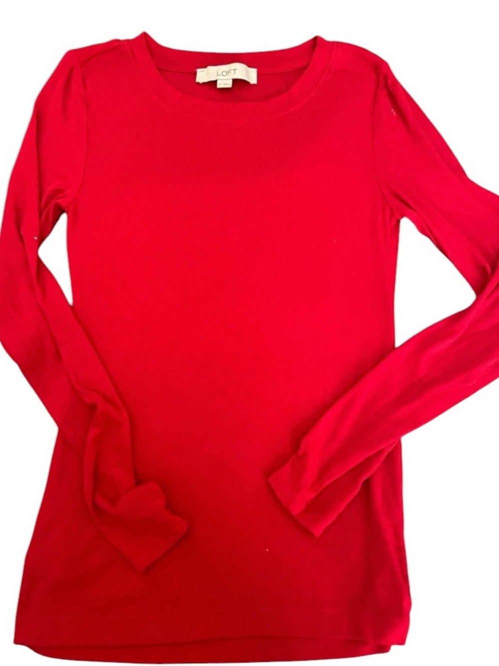 LOFT LONG SLEEVE RED TEE SIZE XS